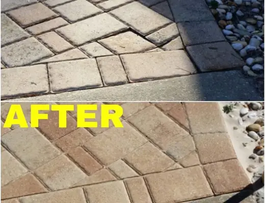 Before and after paver project photo by Florida Paver Savers