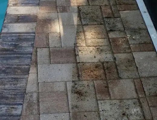 Before and after paver project photo by Florida Paver Savers