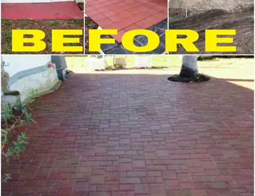 Before and after paver project photo by Florida Paver Savers