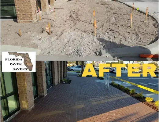 Before and after paver project photo by Florida Paver Savers