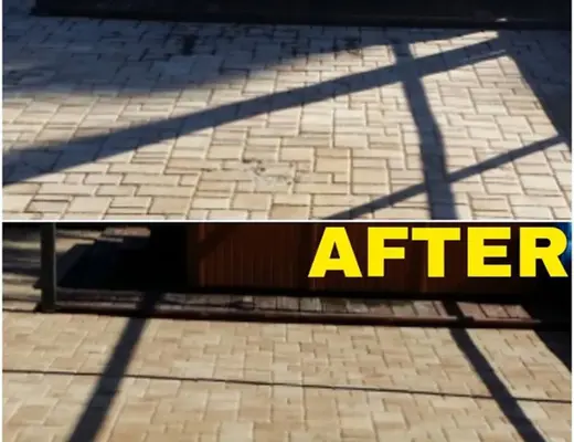 Before and after paver project photo by Florida Paver Savers