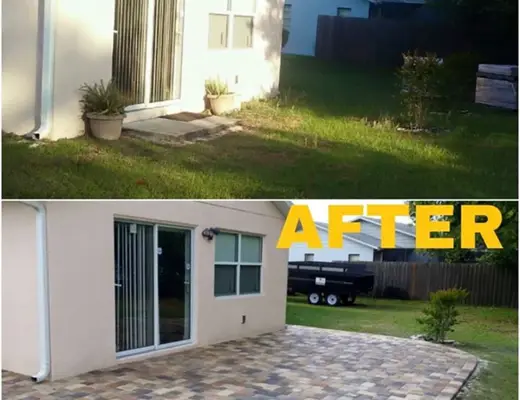 Before and after paver project photo by Florida Paver Savers