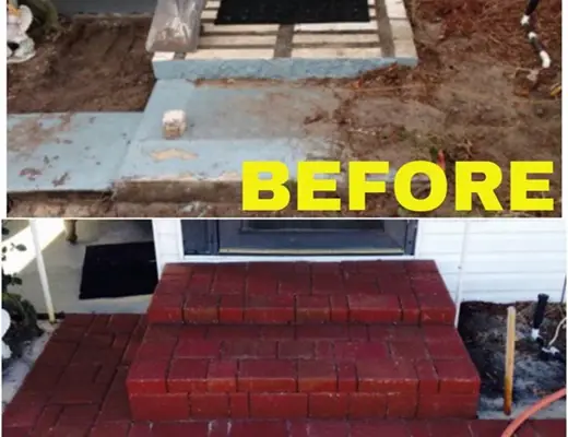 Before and after paver project photo by Florida Paver Savers