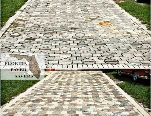 Before and after paver project photo by Florida Paver Savers