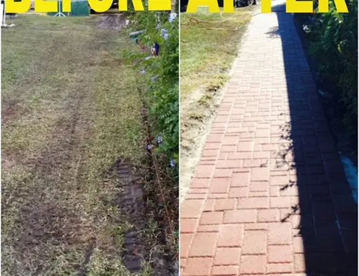 Before and after paver project photo by Florida Paver Savers